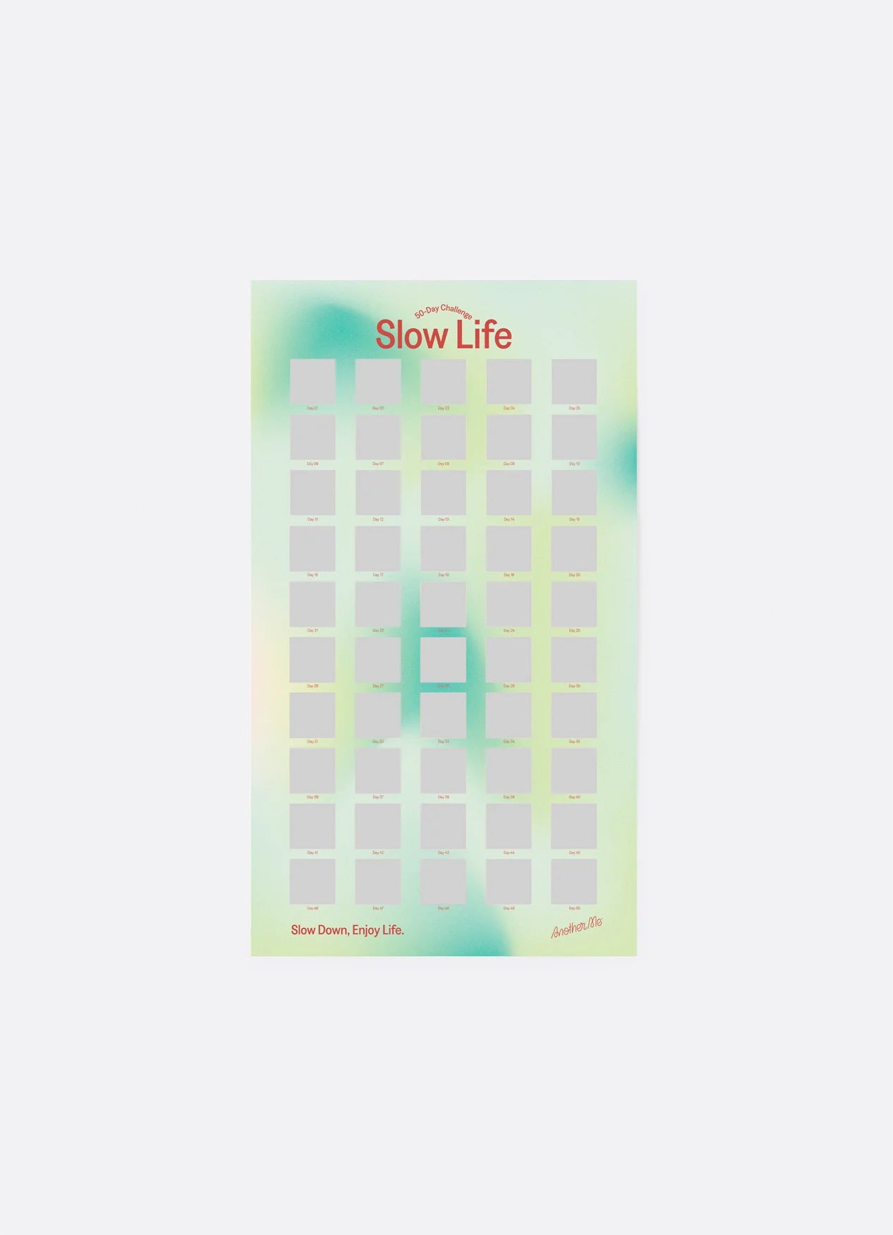 50 day challenge poster Slow life