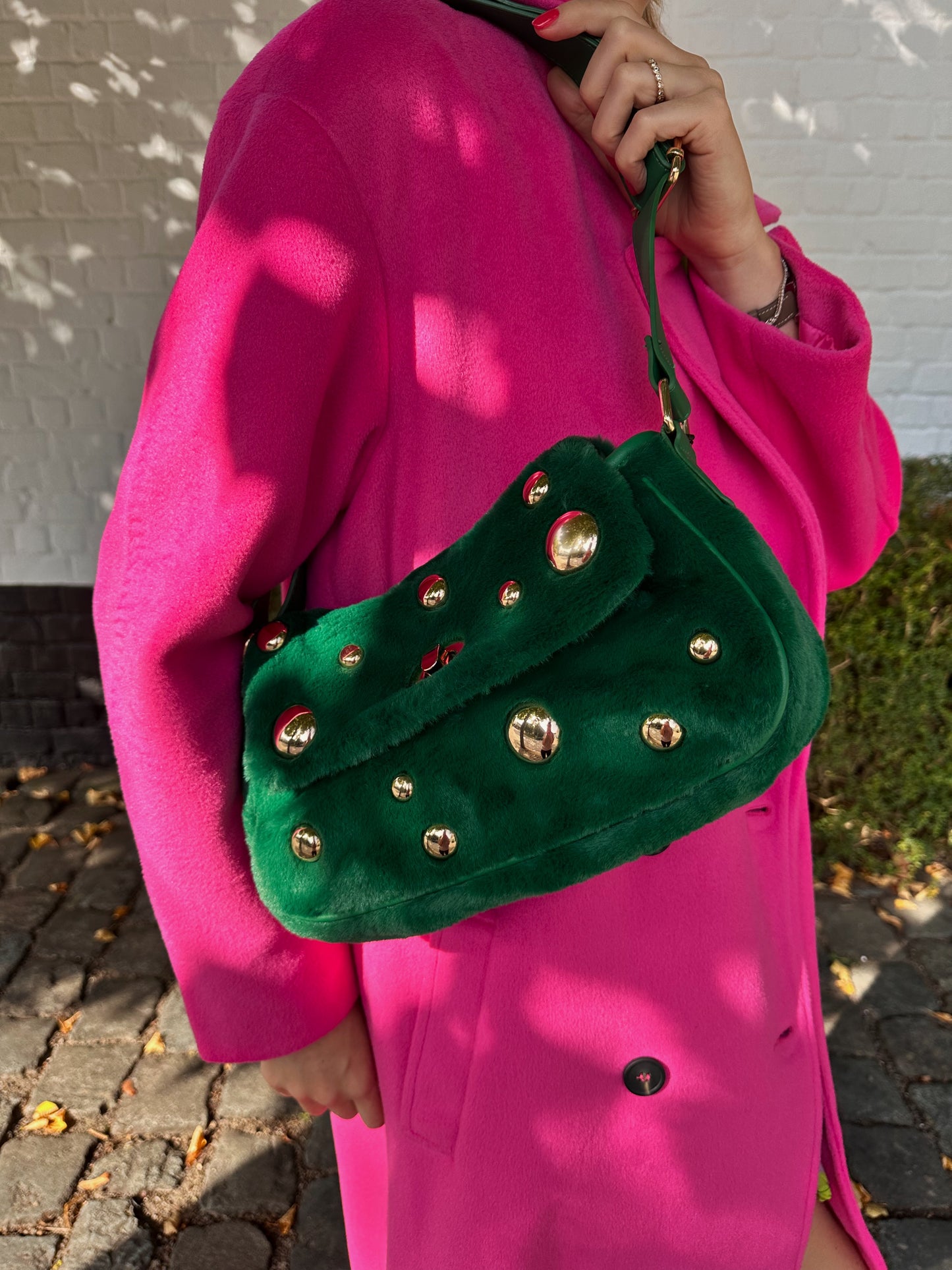 Milou teddy handtas groen