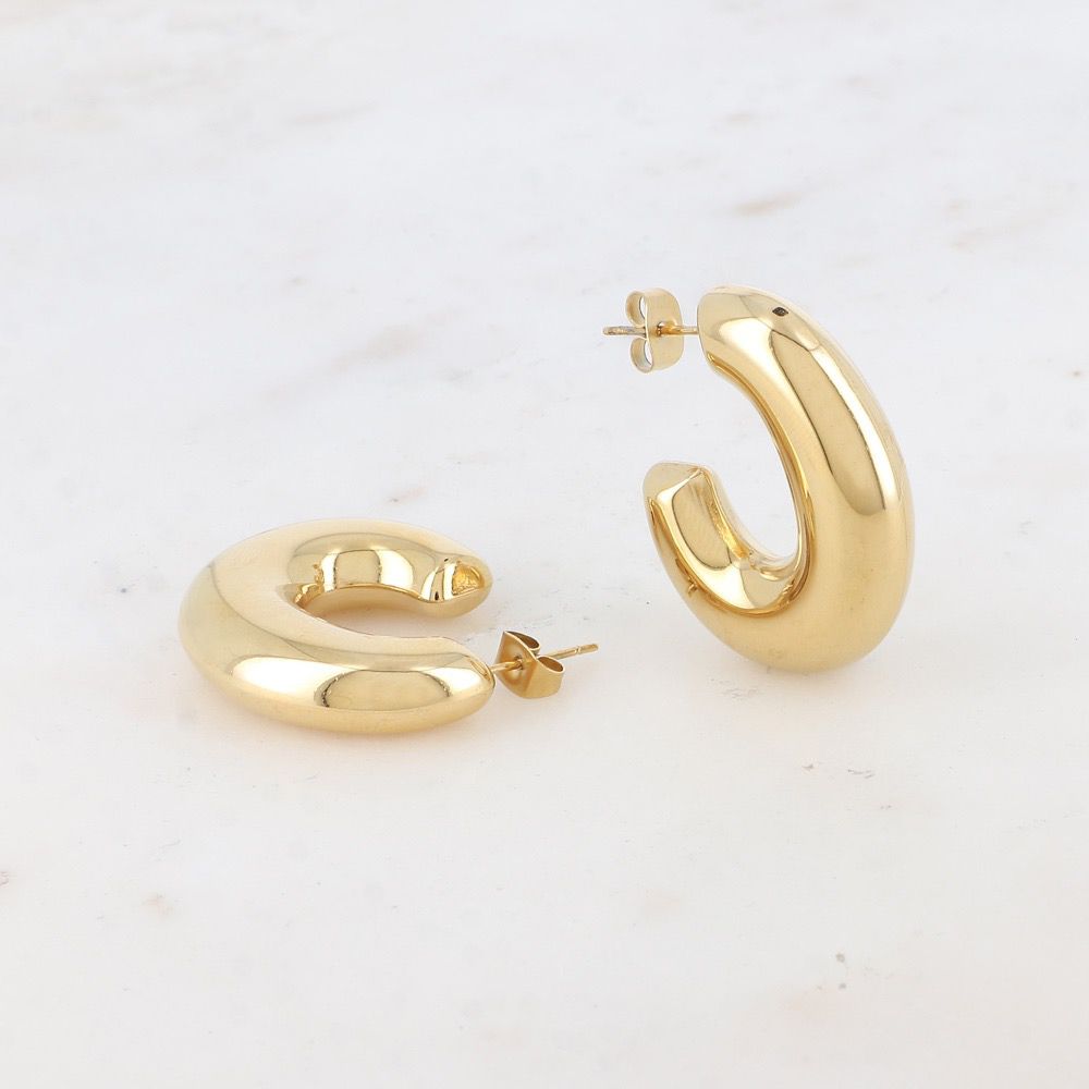 Lave oorbellen goud