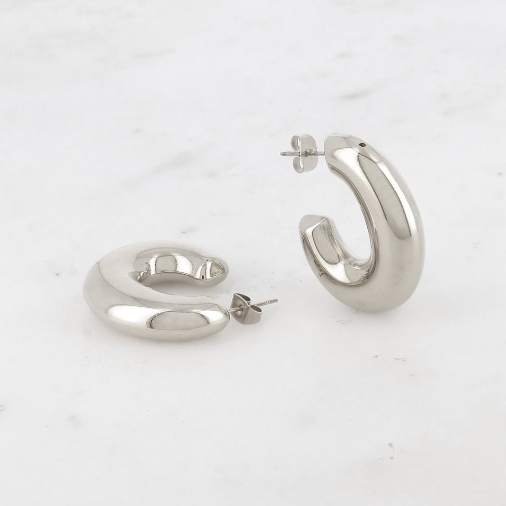 Lave oorbellen zilver