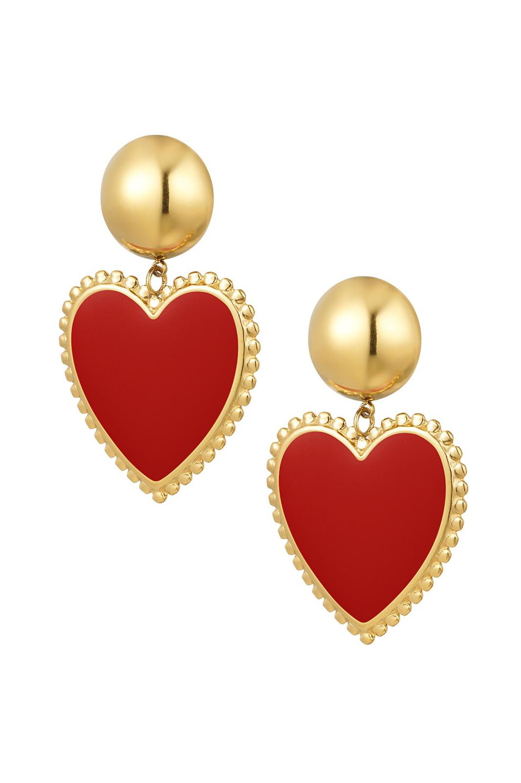 Coeur oorbellen rood