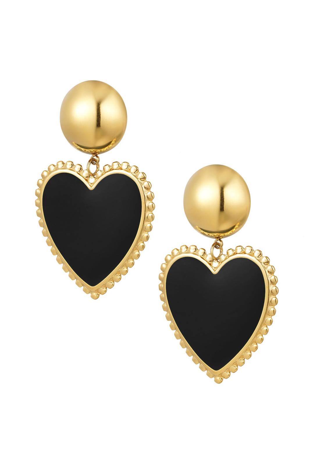 Coeur oorbellen zwart