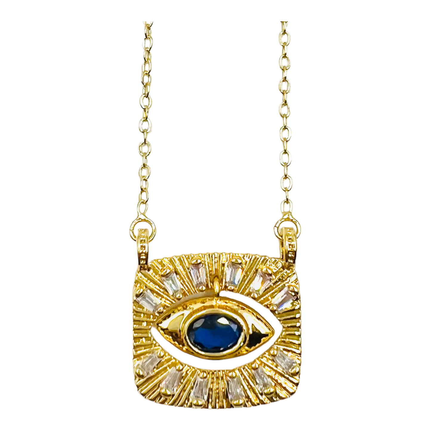 Halsketting oog navy blauw