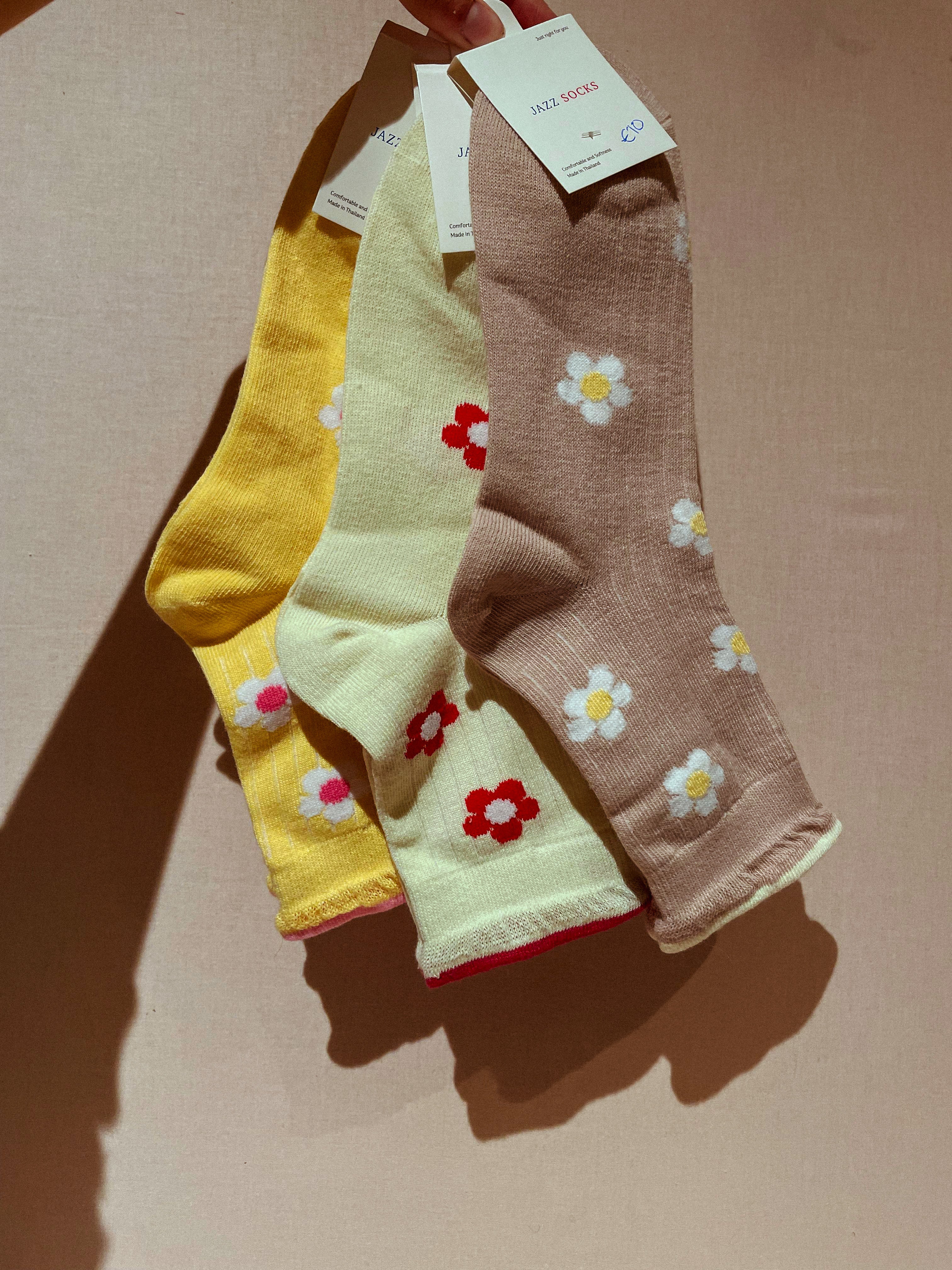 Flower kousjes beige