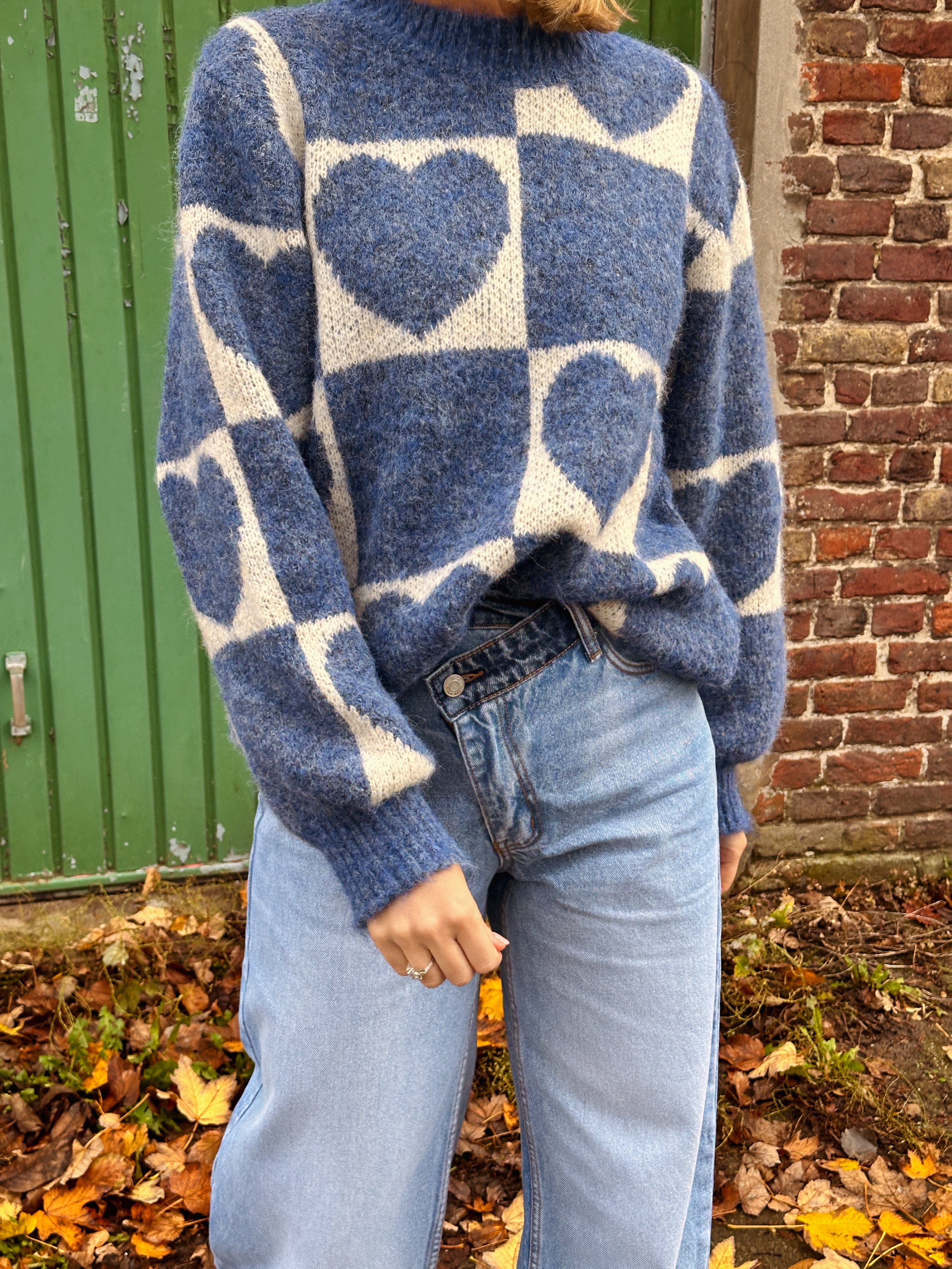 Liese trui blauw hartjes