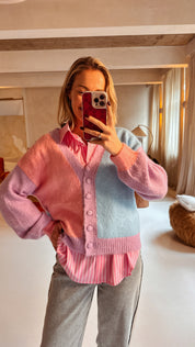 Sammie gilet roze/blauw/lila