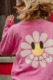 Good vibes sweater roze