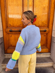 Caro knitted lichtblauwe trui