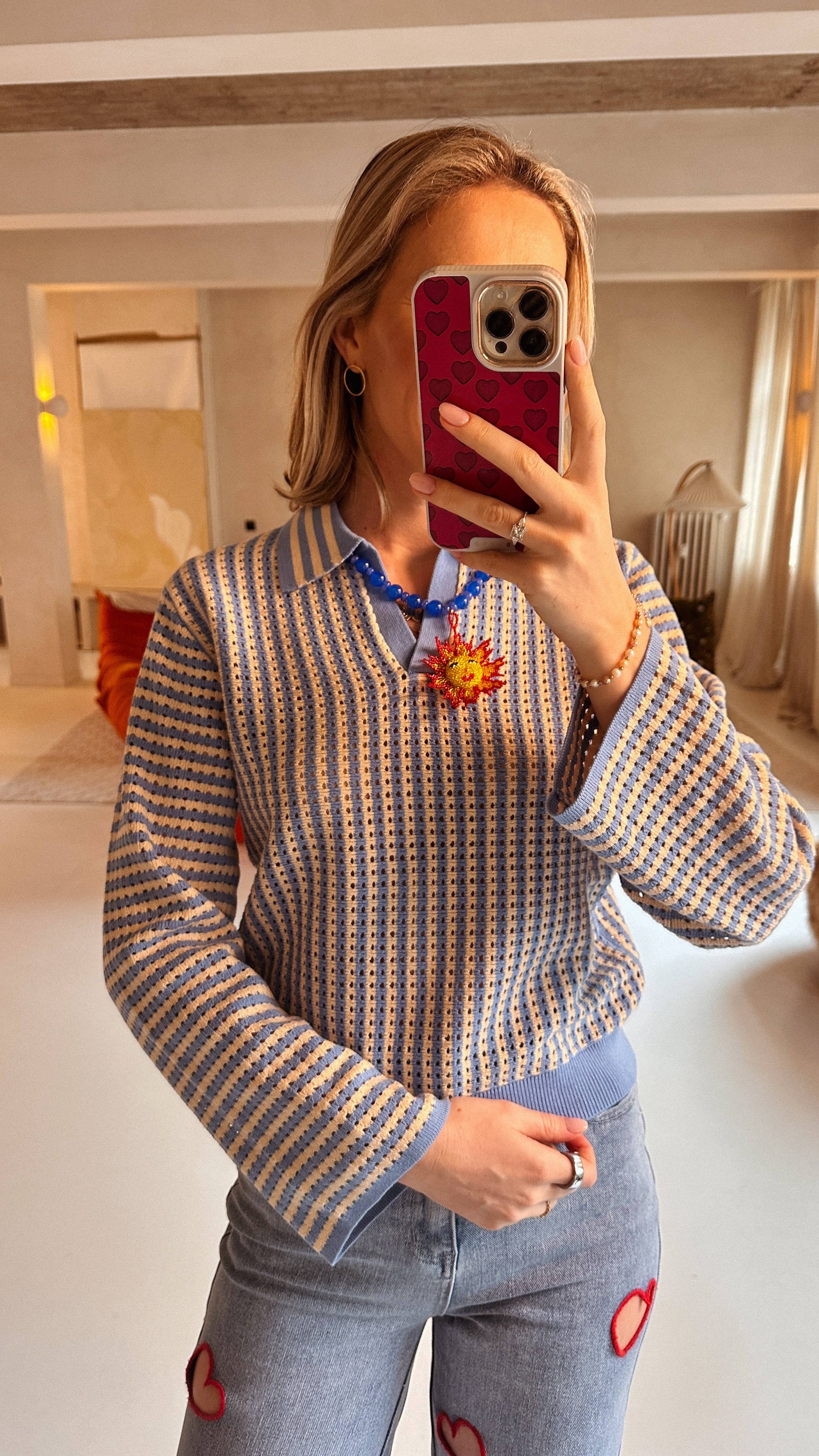 Deon trui blauw gestreept