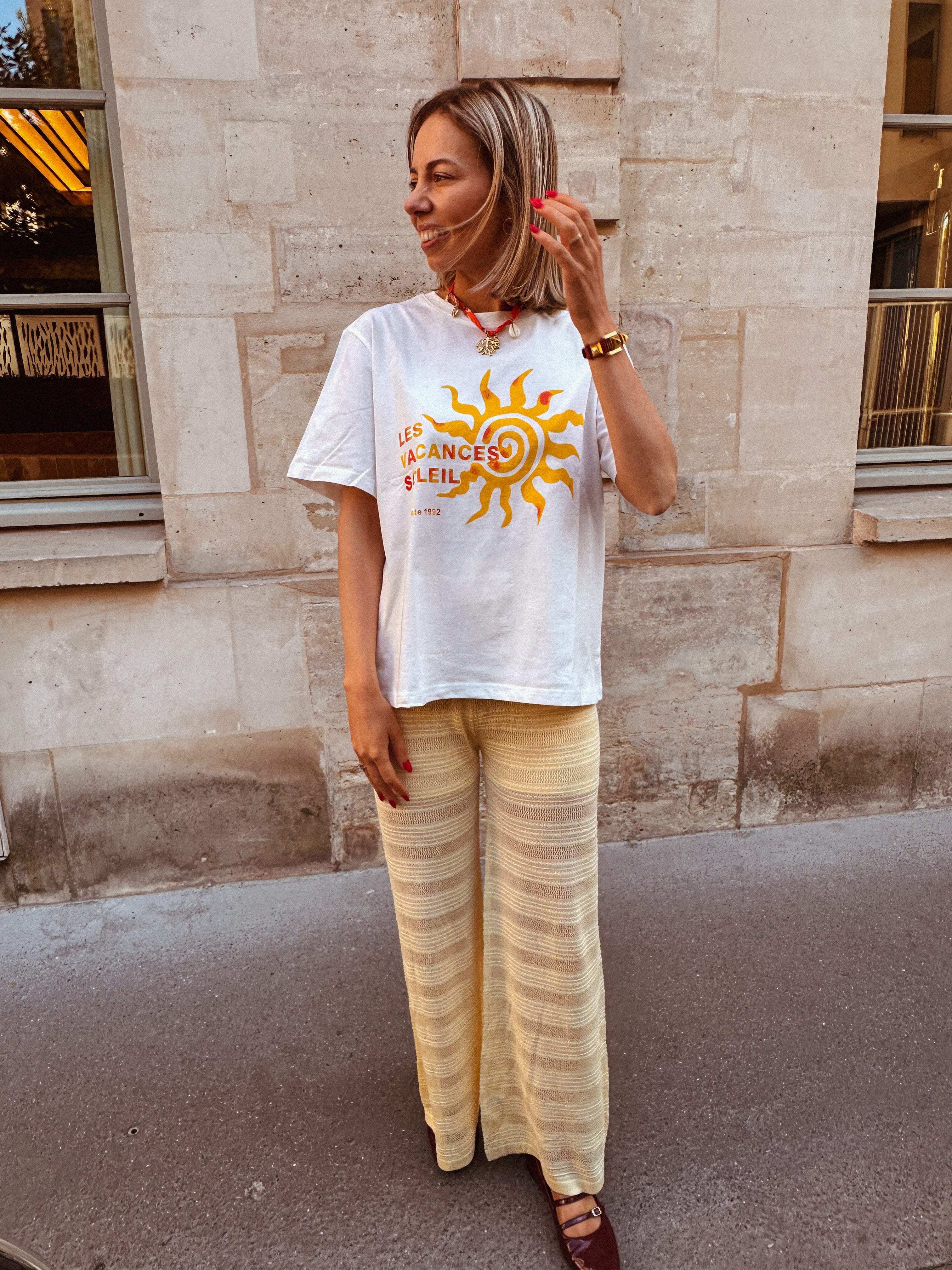 Soleil katoenen T-shirt wit