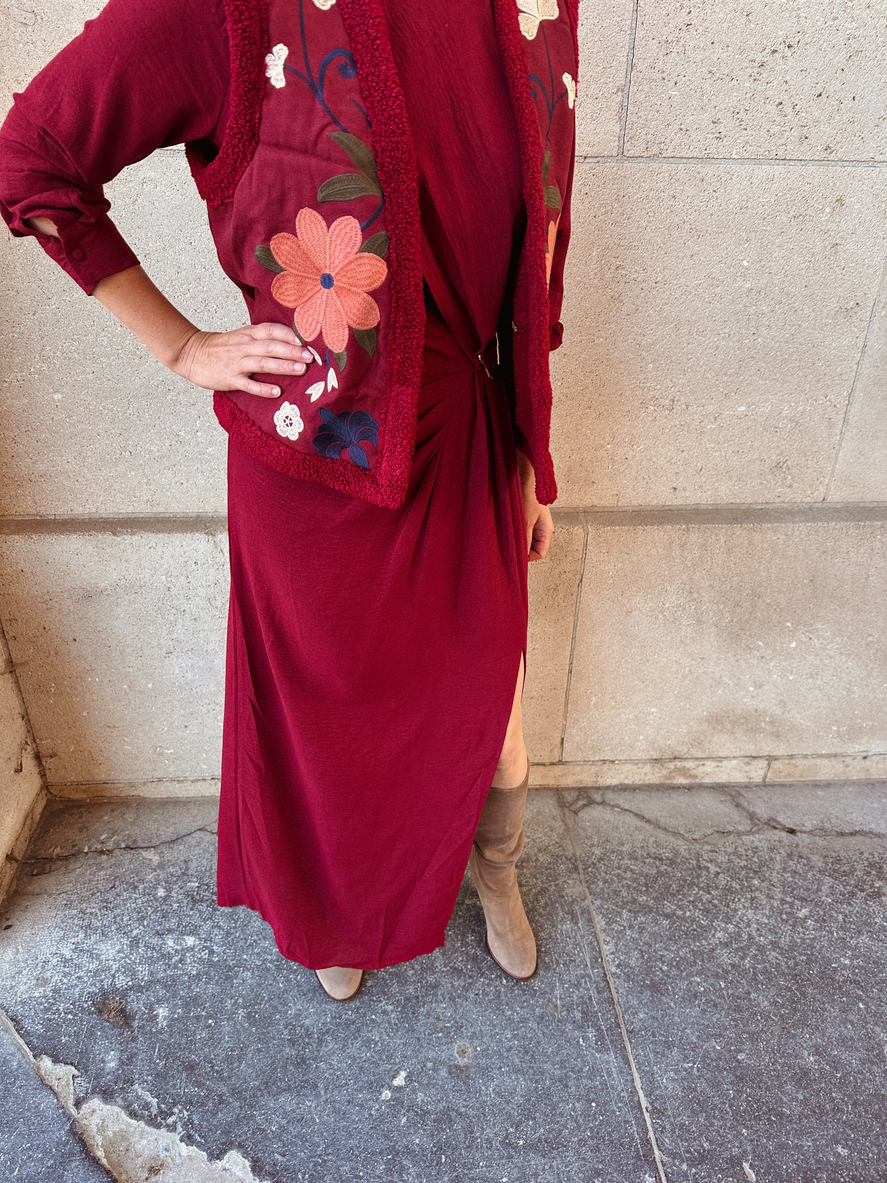 Nina jurk Bordeaux