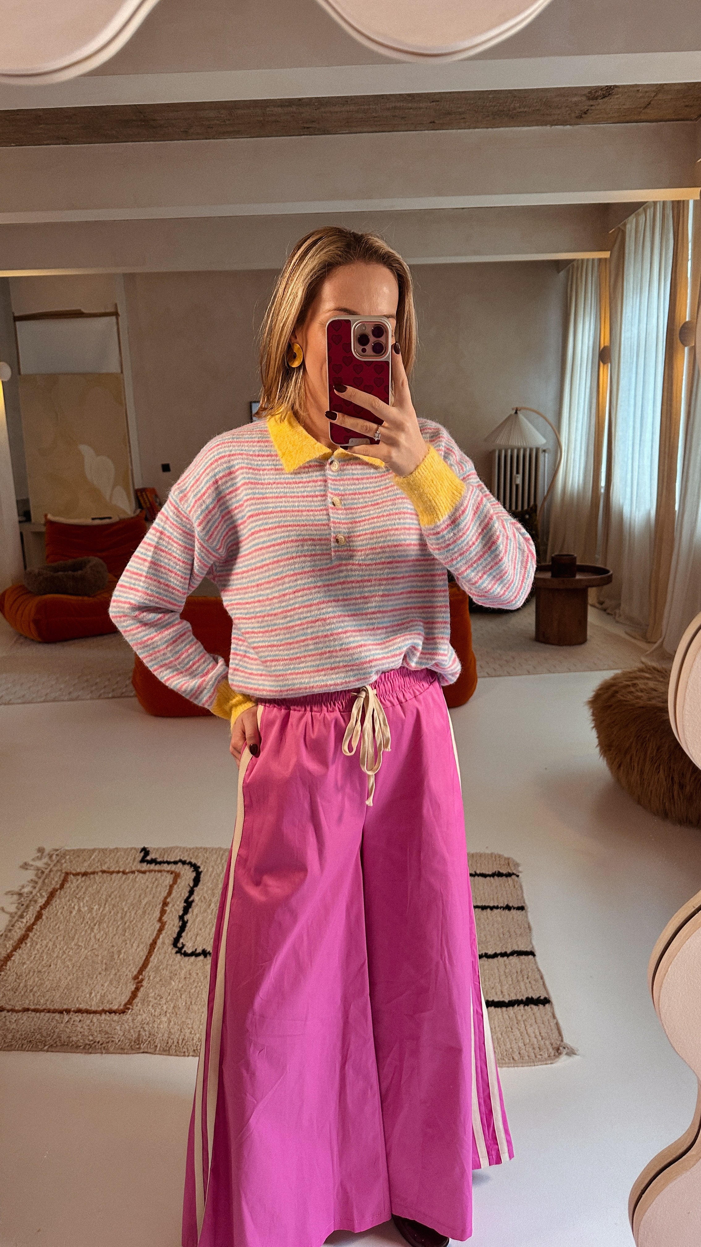 Isla polo trui geel gestreept