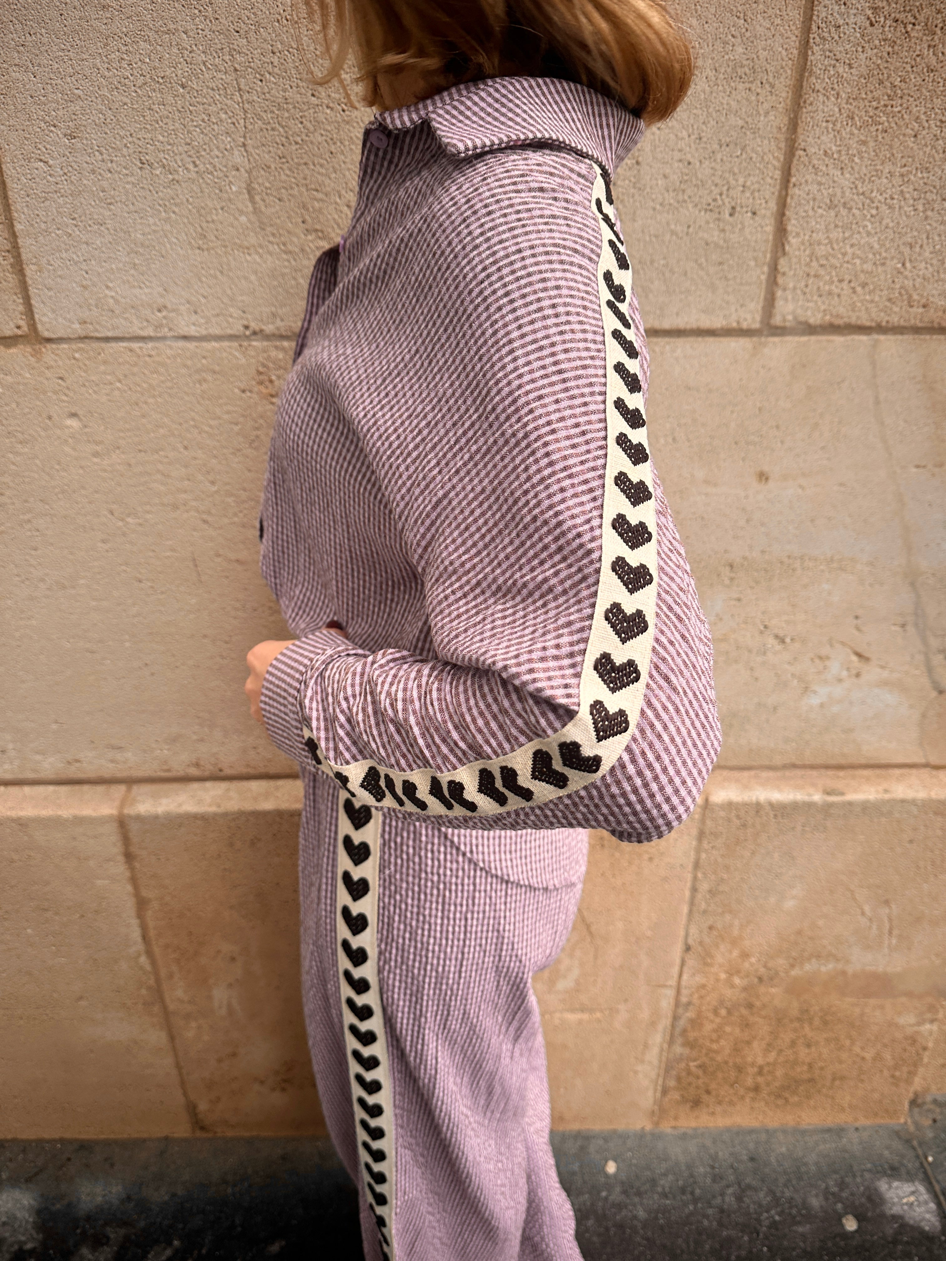 Nina Blouse geruit Lila