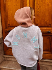 Mommy sweater grijs/blauw