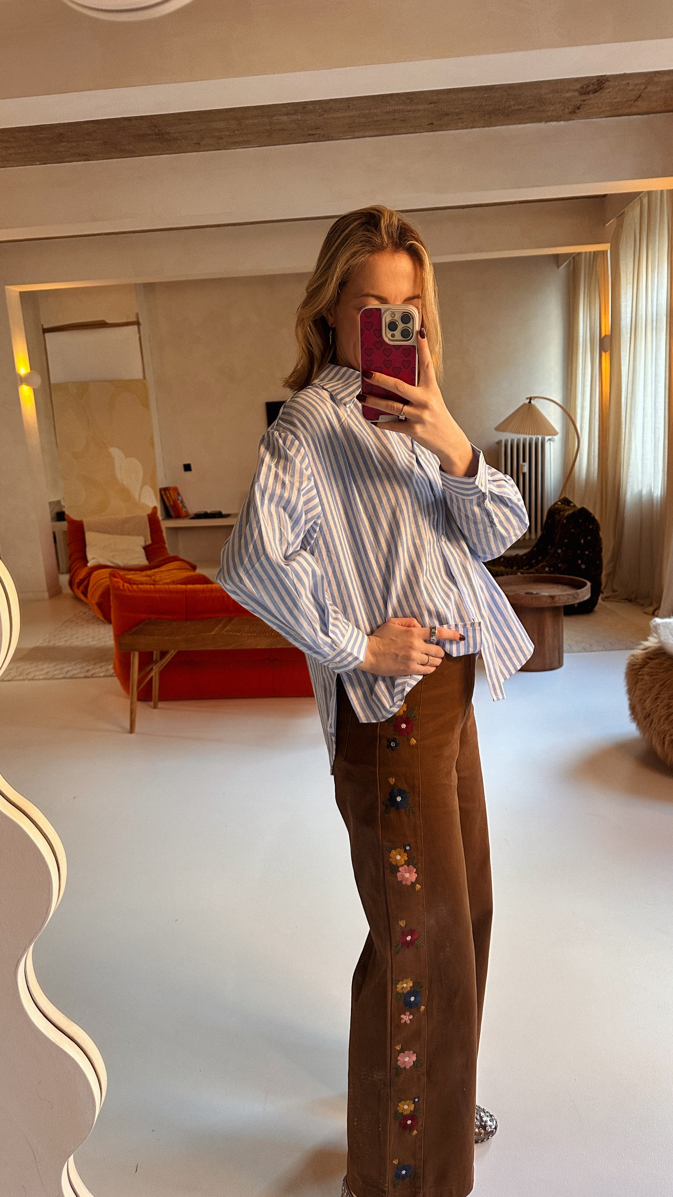 Sienna broek bruin gebloemd