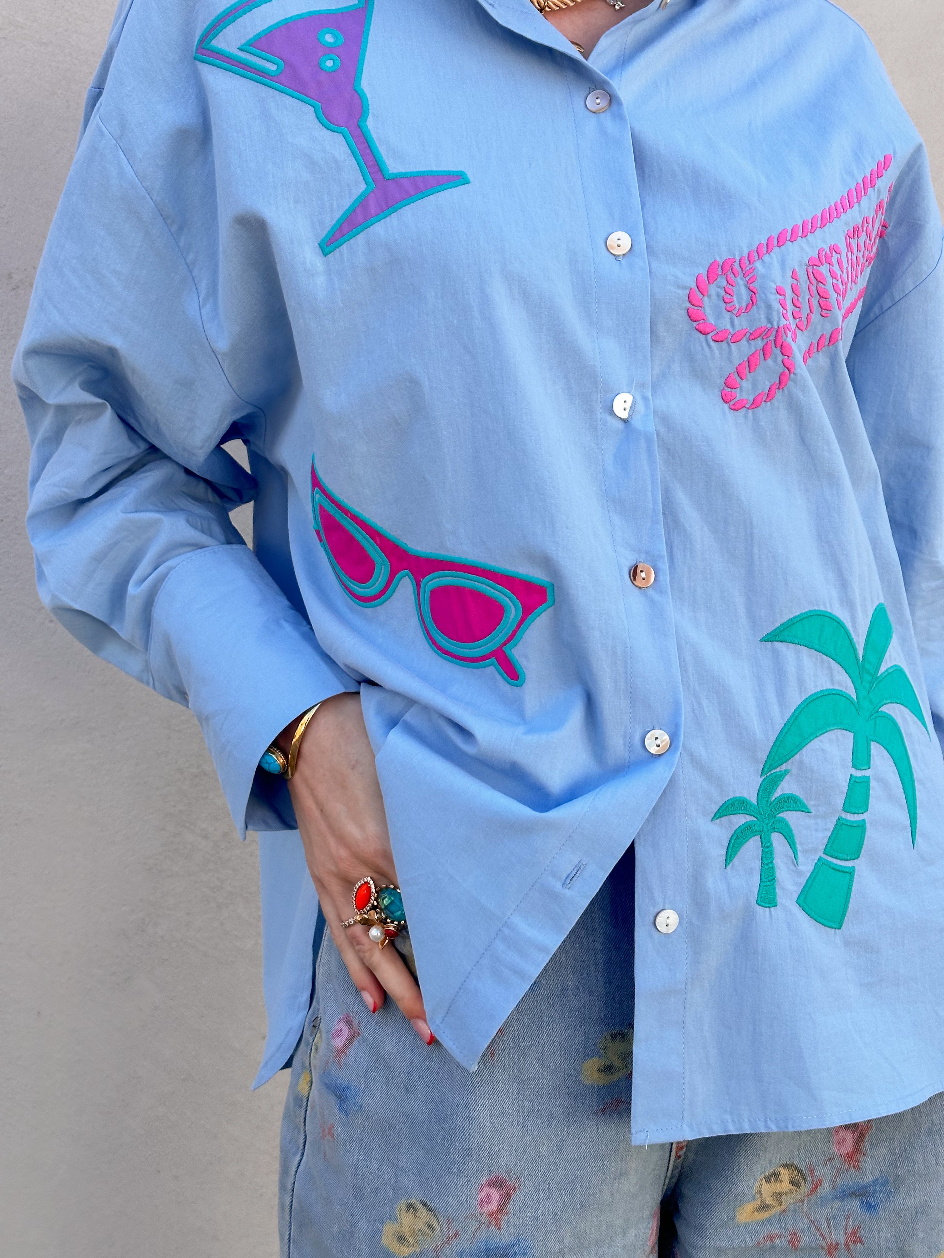 Charlie summer blouse blauw