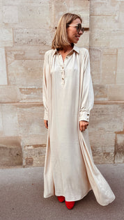 Fenna maxi jurk beige