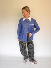 Paula blouse blauw gestreept