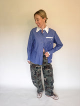 Paula blouse blauw gestreept