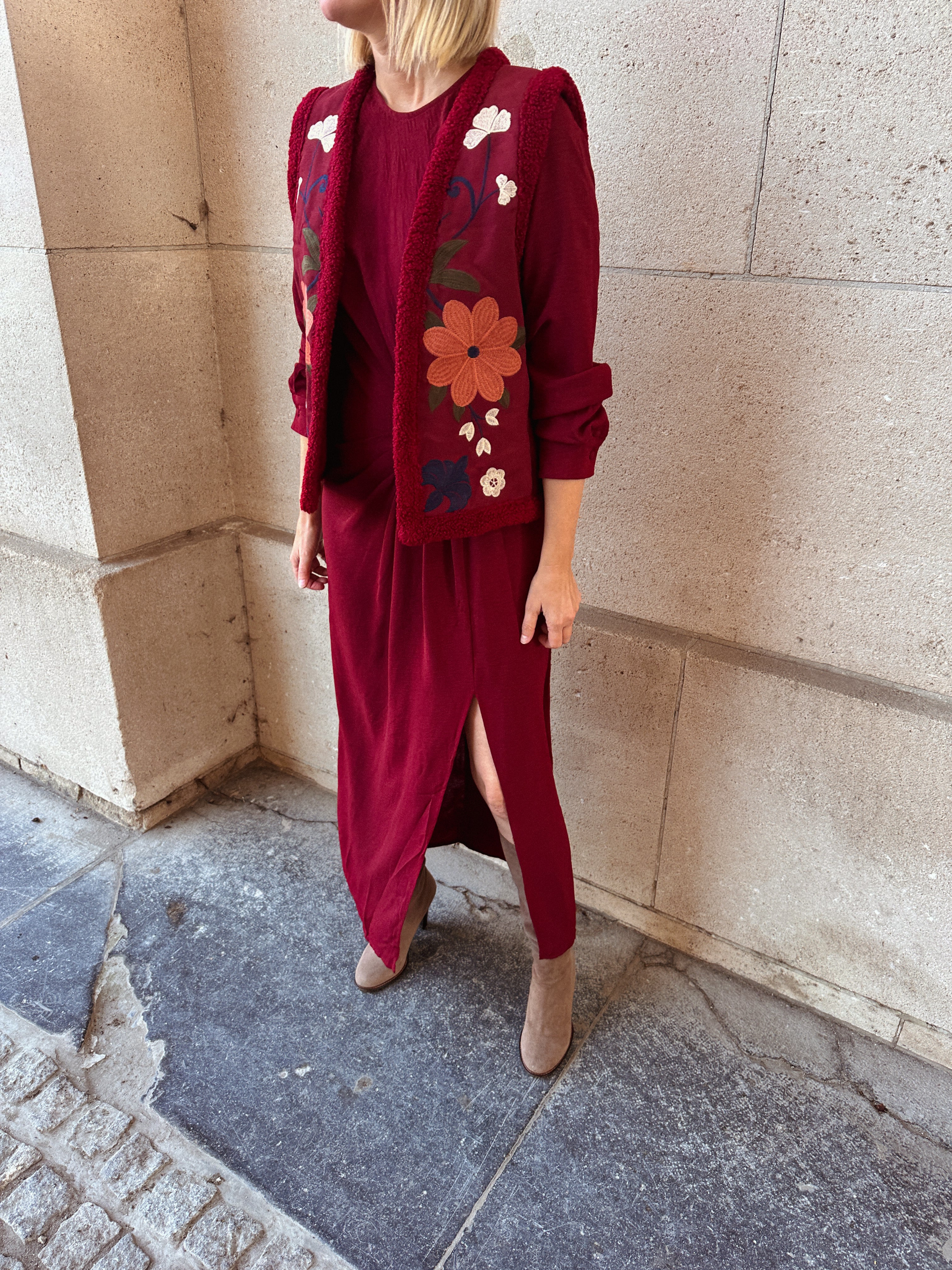 Nina jurk Bordeaux