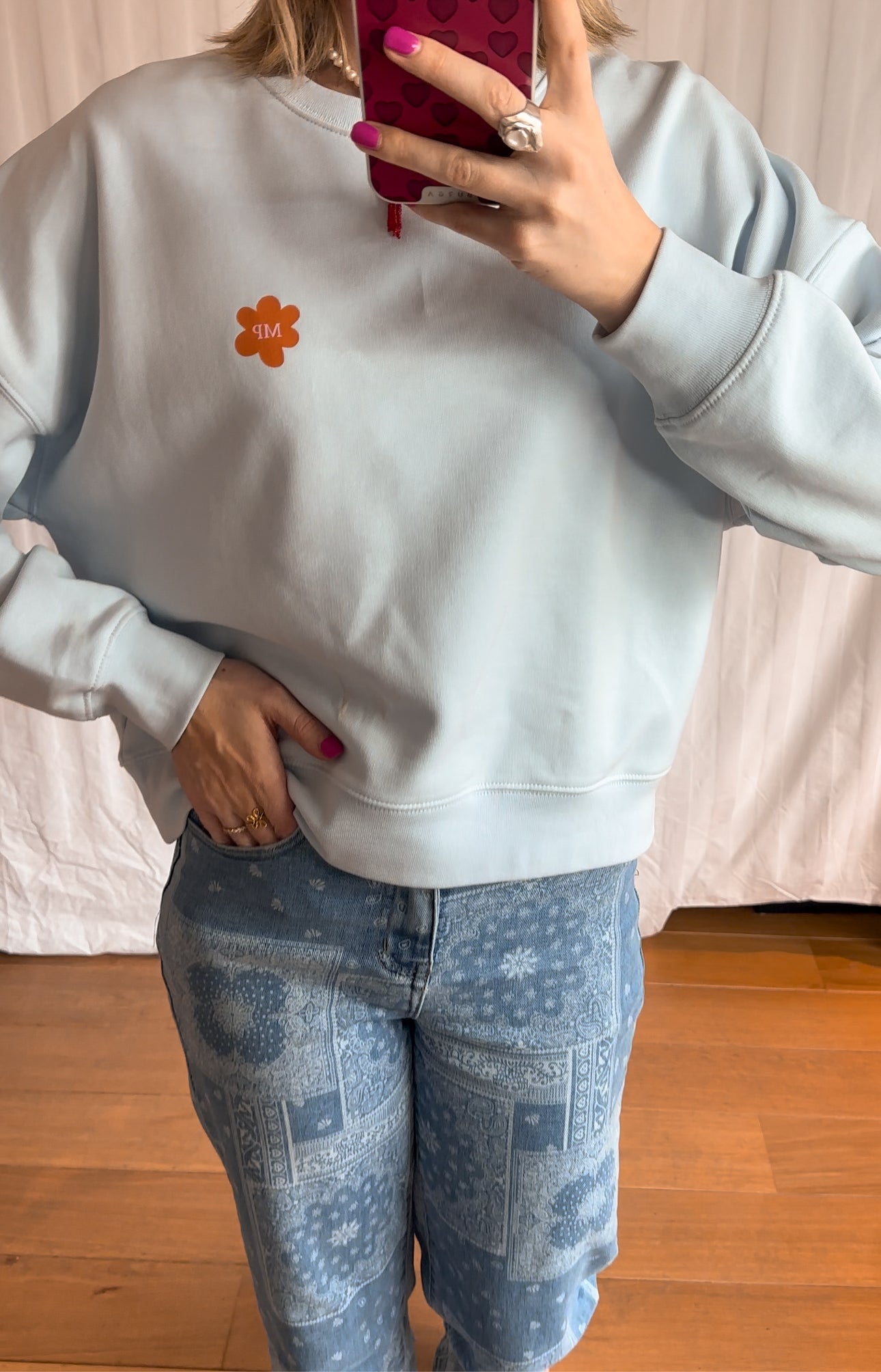 Amor sweater lichtblauw