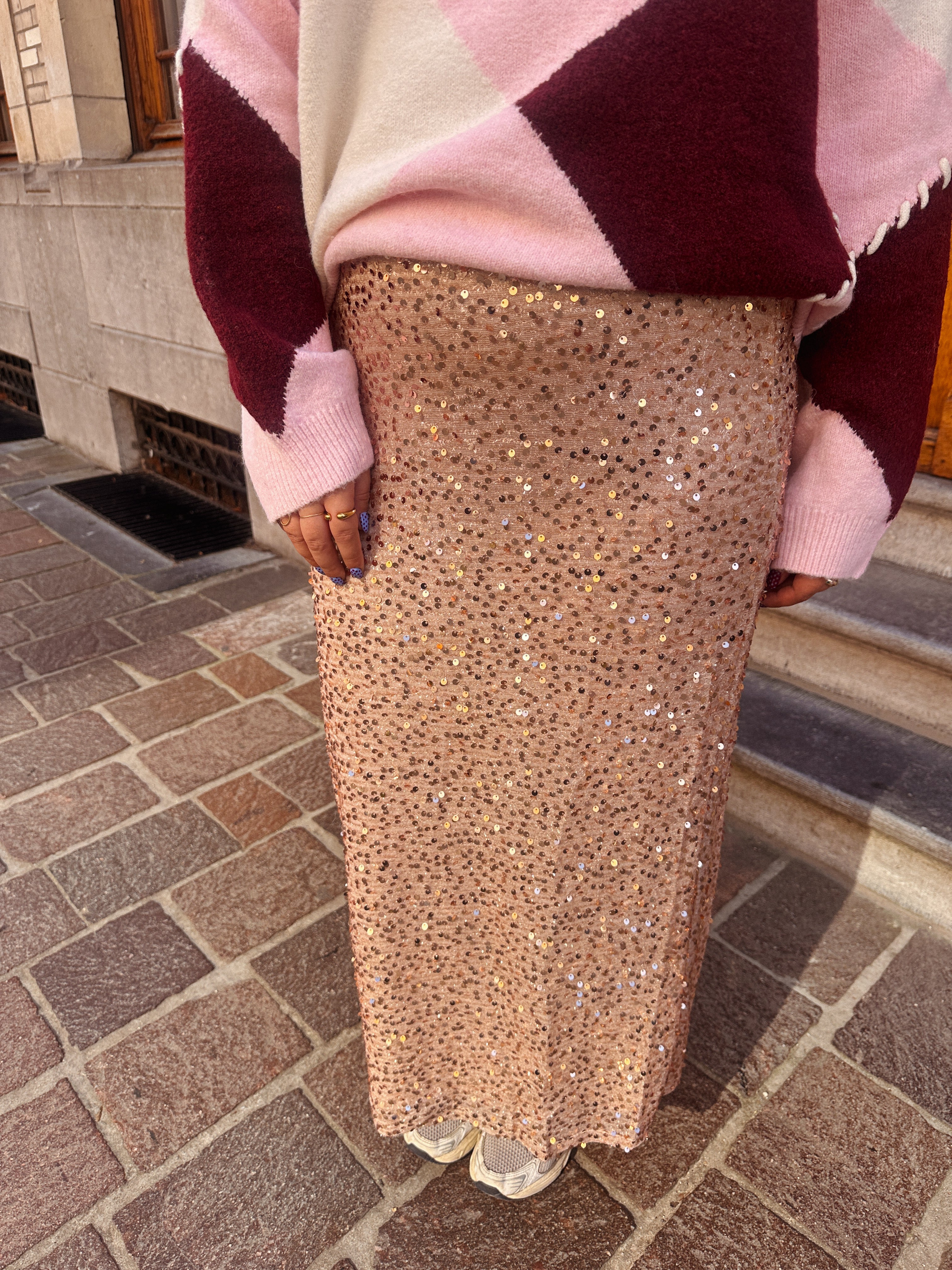 Violette rok pailletten