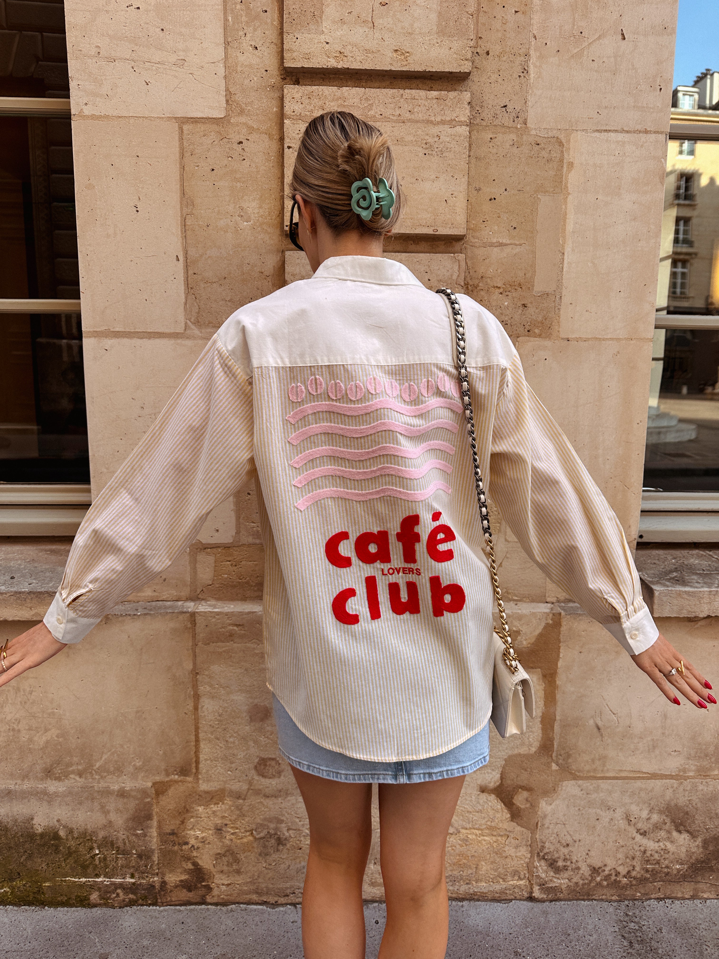 Café lovers club butteryellow blouse