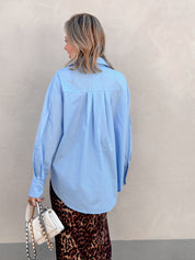 Soso blouse blauw met palmbomen