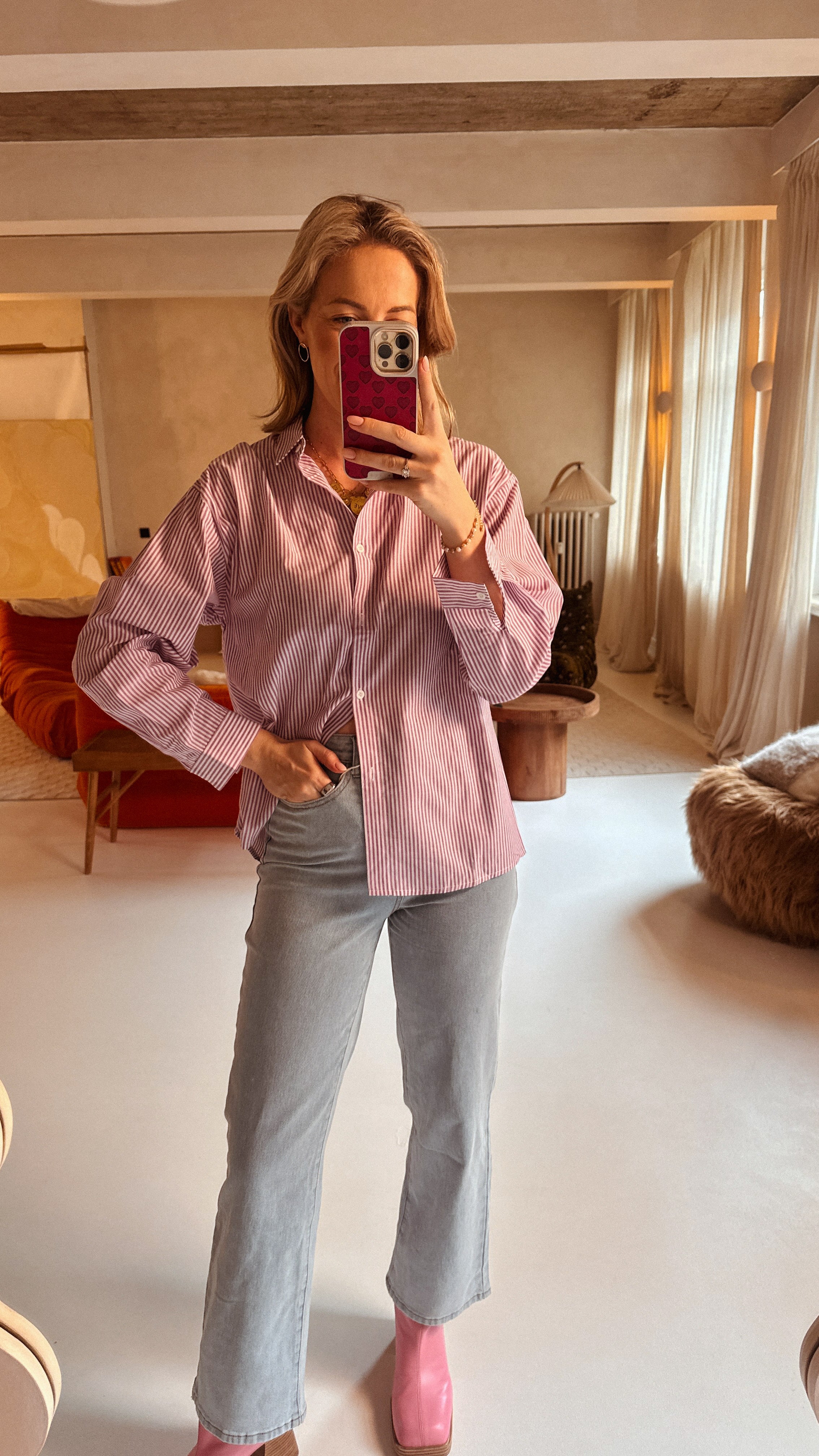 Milène jeans lichtblauw heart