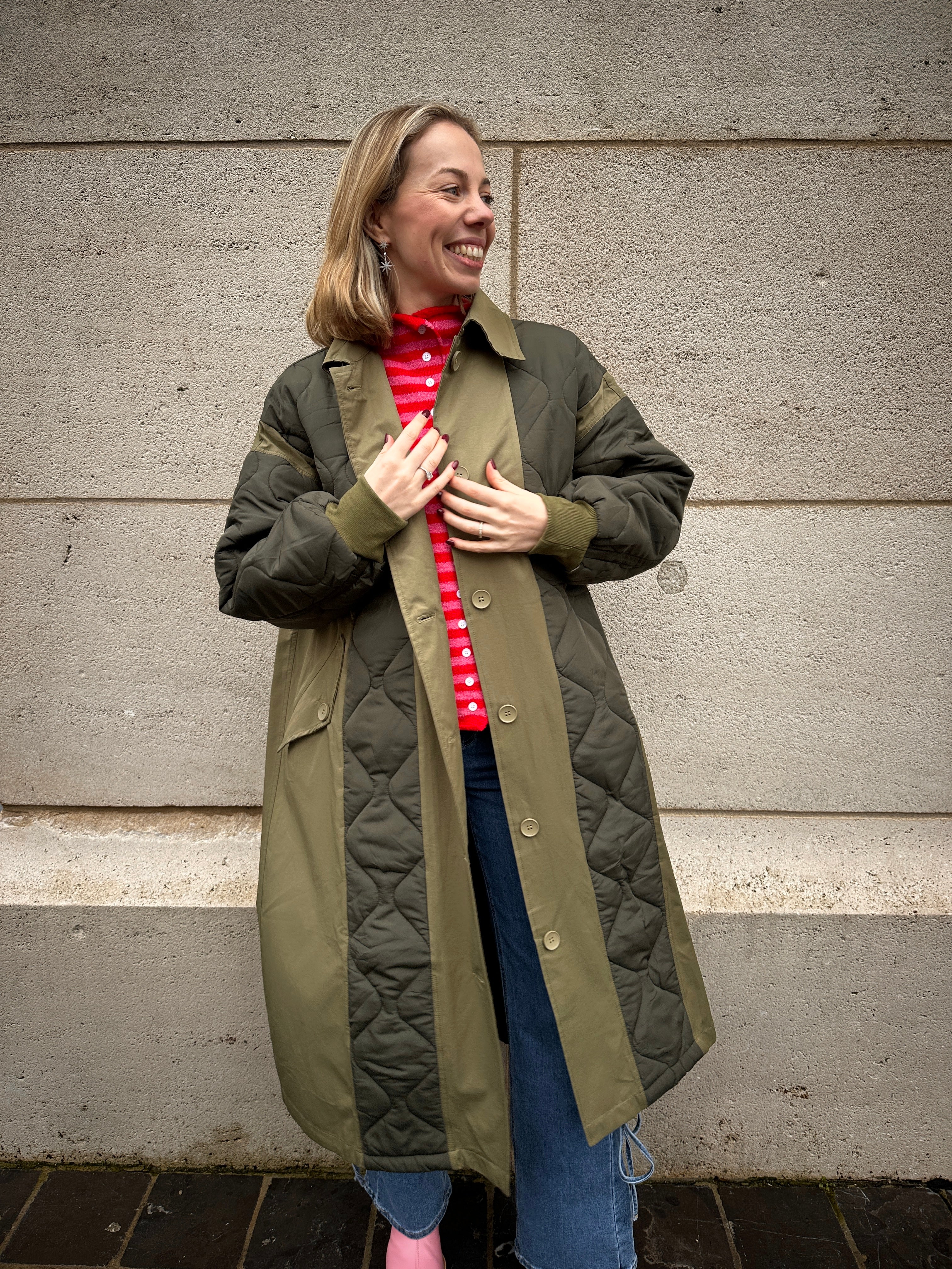 Skye lange regenjas khaki