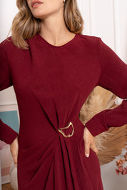 Nina jurk Bordeaux
