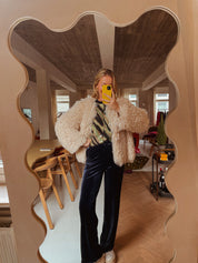 Camille velvet broek blauw