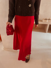 Isole satijnen rok rood