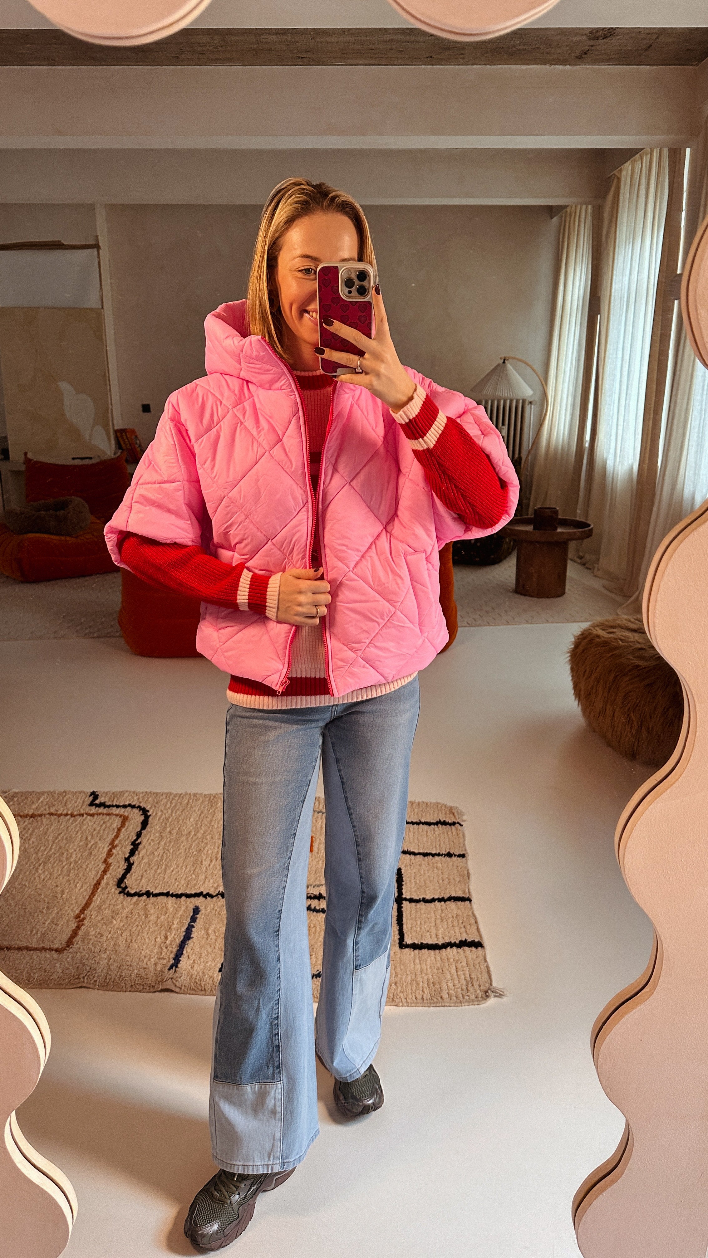 Linnea jas roze korte mouw