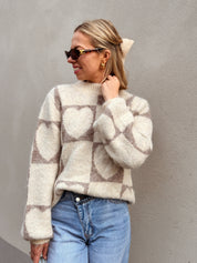 Liese trui ecru hartjes