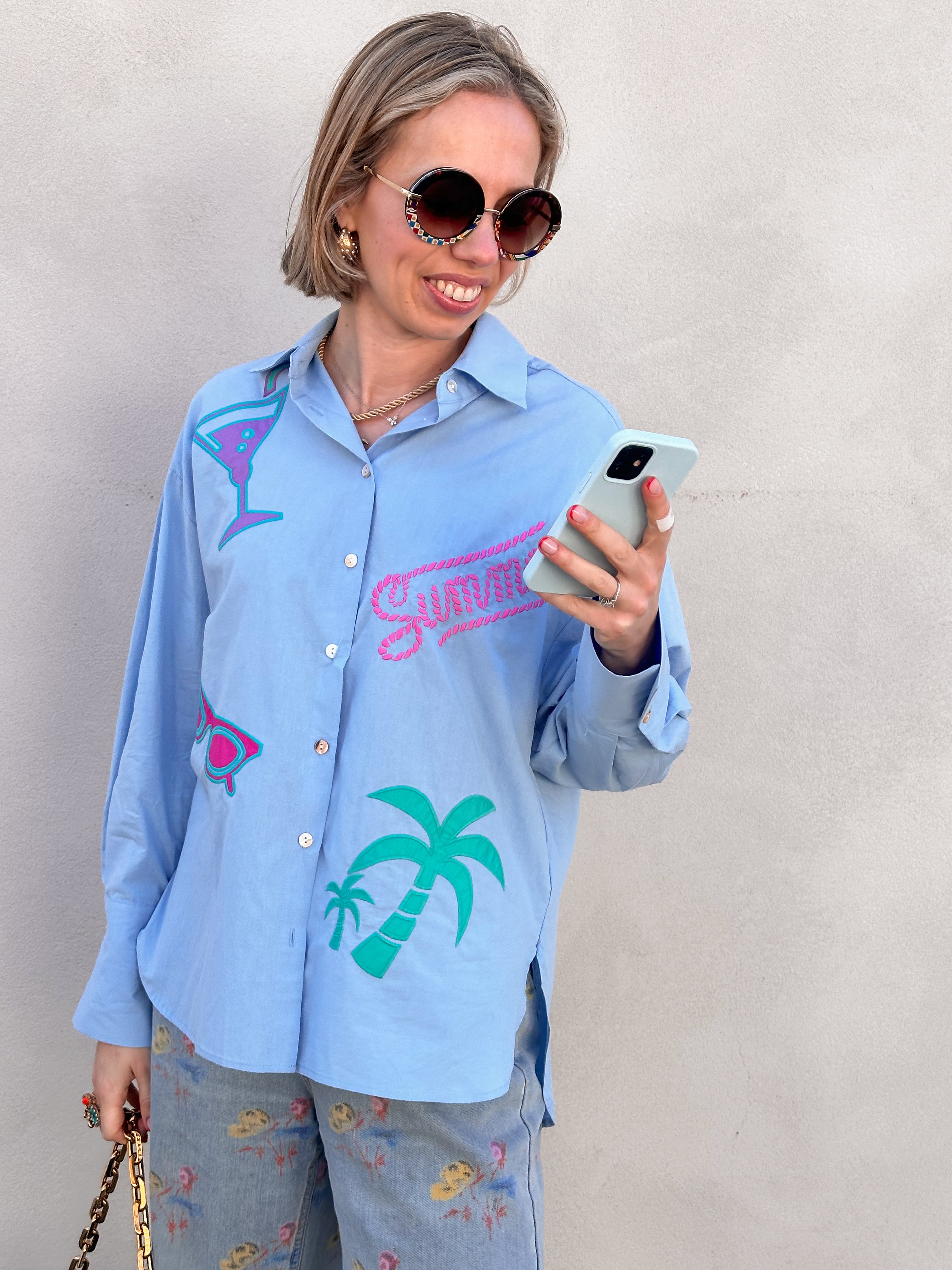 Charlie summer blouse blauw
