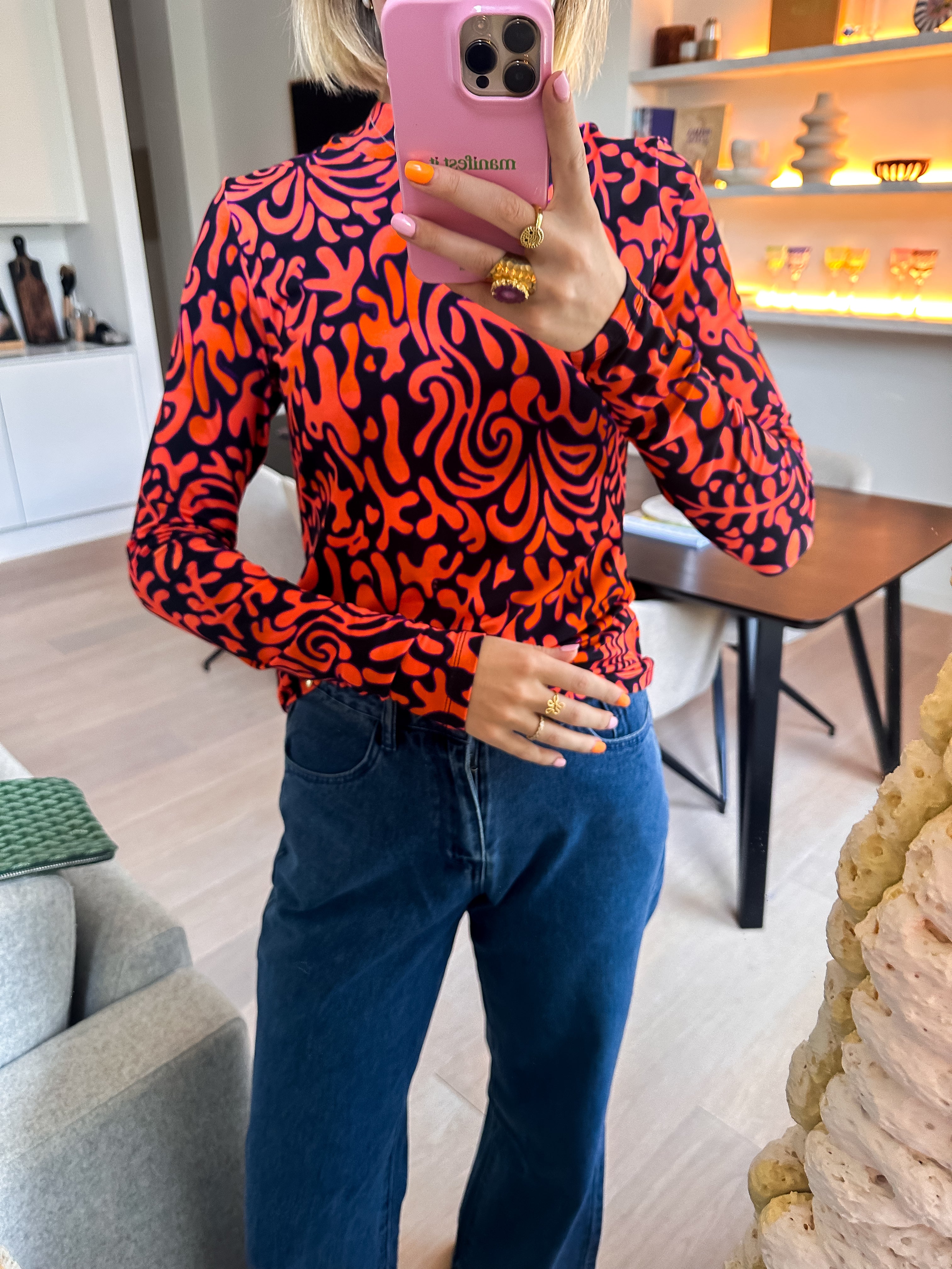 Harper & Yve Jane top oranje met print