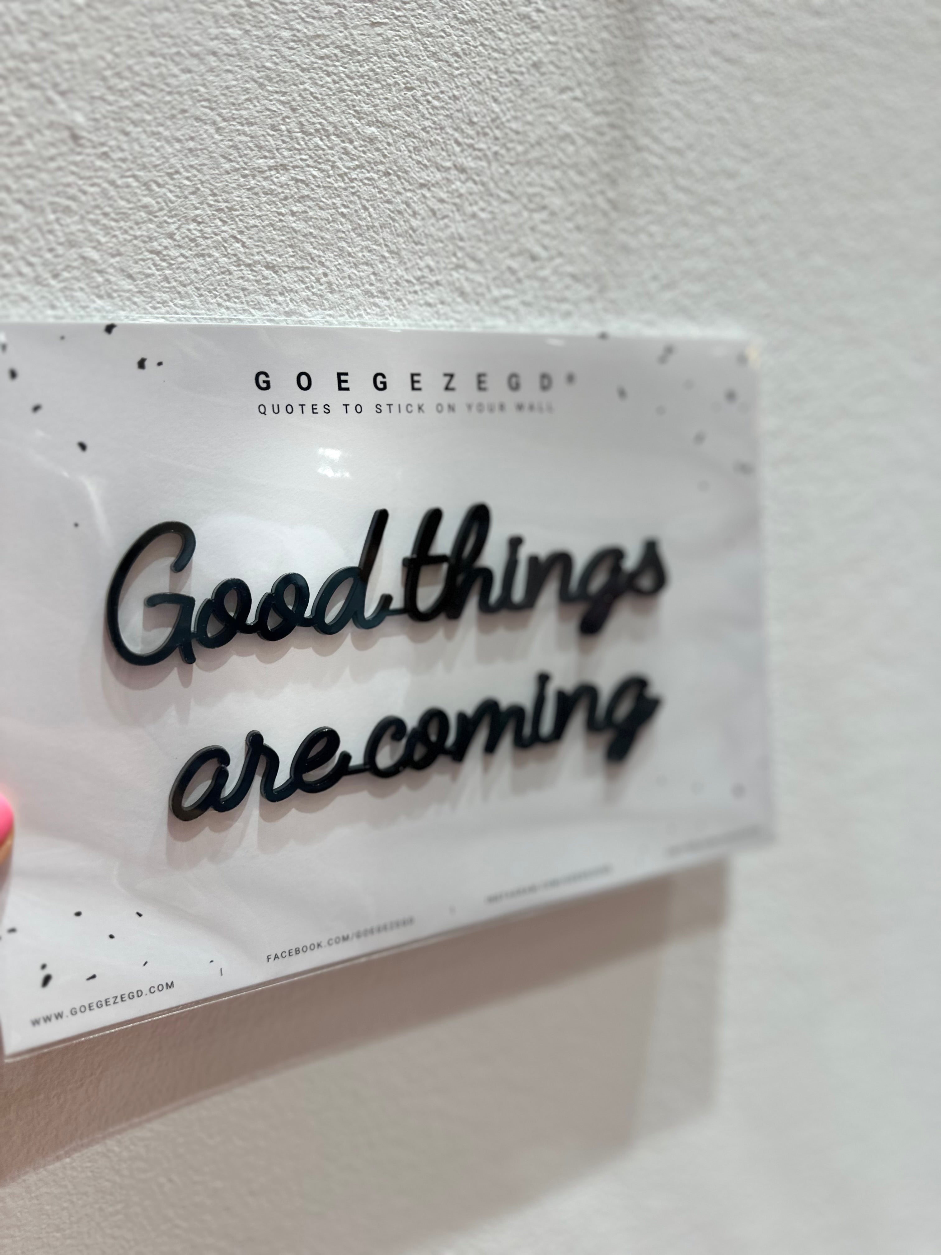 Goegezegd A5 quote dubbelzijdige tape “Good things are coming”