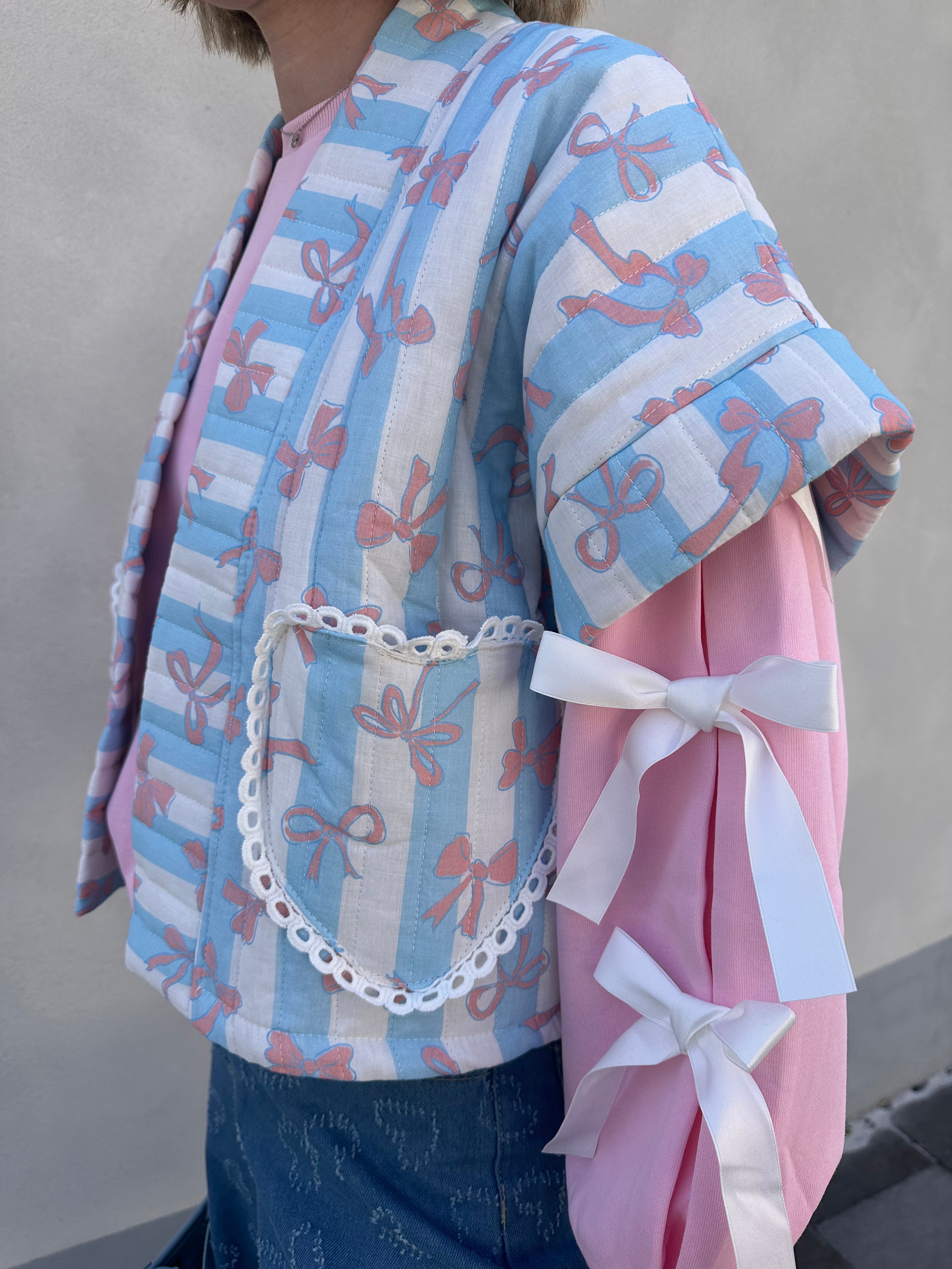 Siena jas blauw/wit gestreept