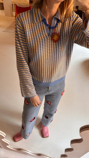 Deon trui blauw gestreept