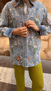 Amanda jeansvest pailletten