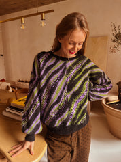 Billie trui groen/paars