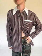 Paula blouse bruin gestreept