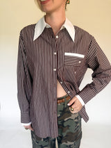 Paula blouse bruin gestreept