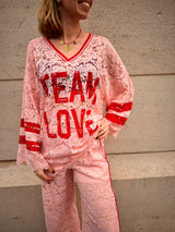 Tess kanten Blouse roze