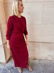 Nina jurk Bordeaux