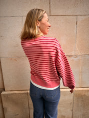 Nova trui roze gestreept