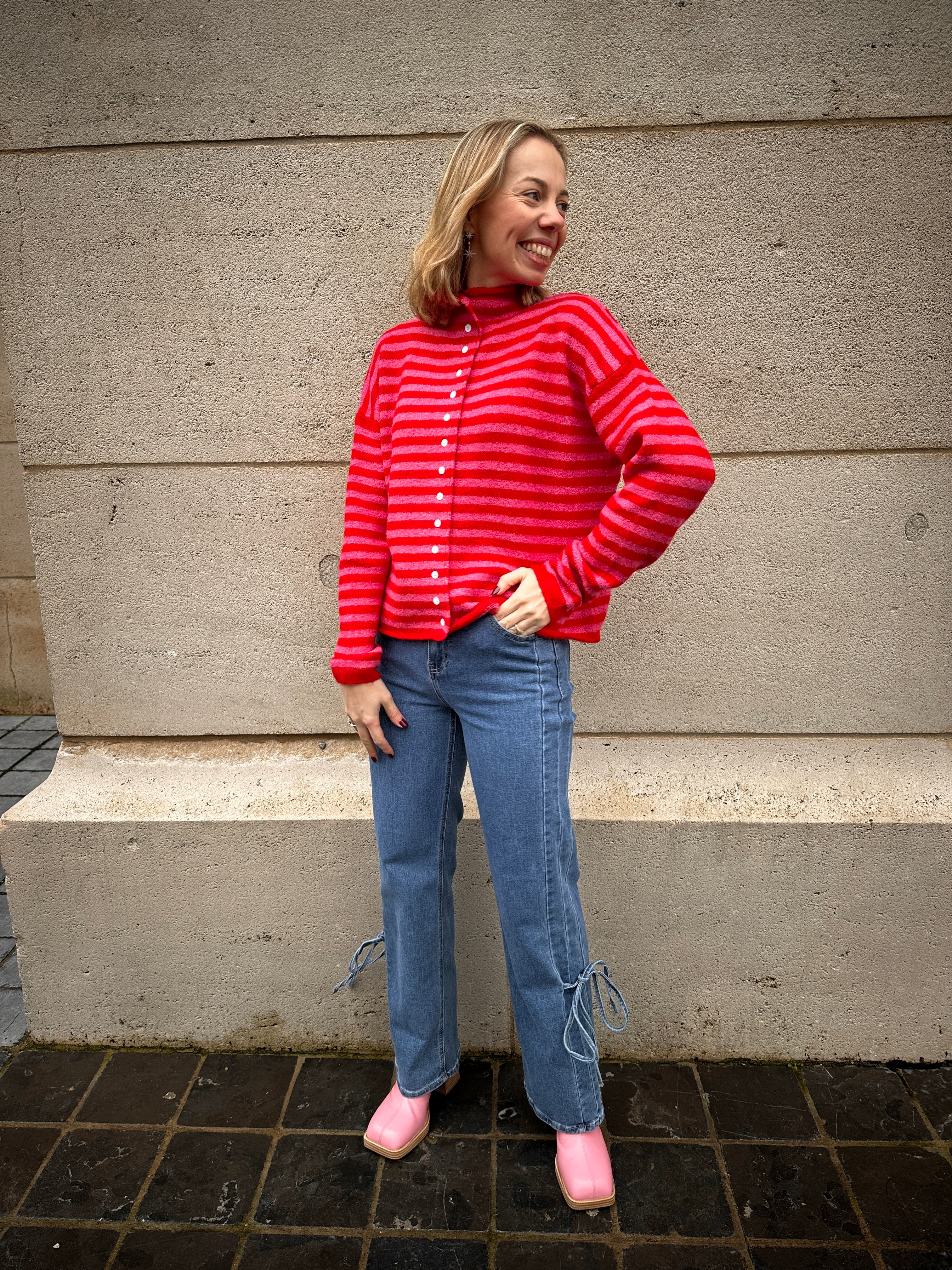 Donna jeansbroek strikjes