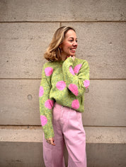 Ruby trui groen/roze