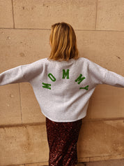Mommy sweater grijs/groen